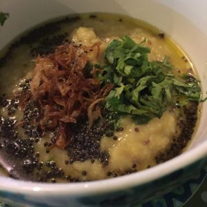 Indian Dahl is so delicious I ordered it 3 times in one day! at Akar Cafe in Lovina