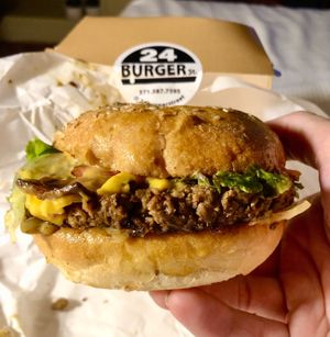 Bacon cheeseburger   at 24 Burger Street in Milan