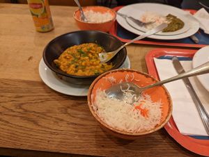 daal tarka and basmati at Kurry Up in Paris