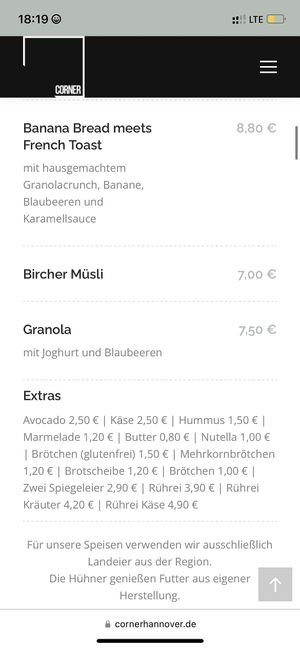   at Corner in Hannover