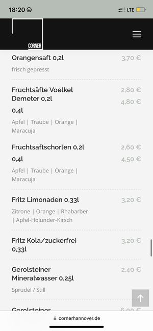   at Corner in Hannover