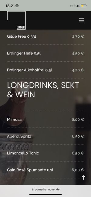   at Corner in Hannover