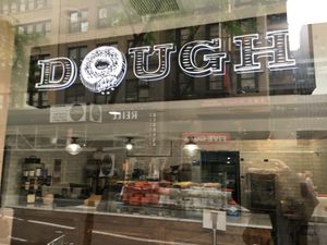 Front entrance at Dough Doughnuts - Rockefeller in New York City
