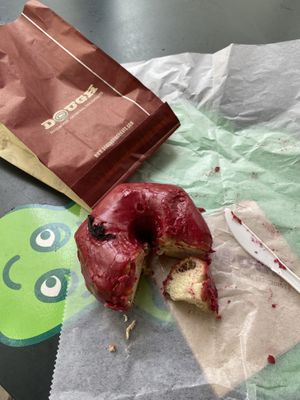 Vegan Hibiscus donutts  at Dough Doughnuts - Rockefeller in New York City