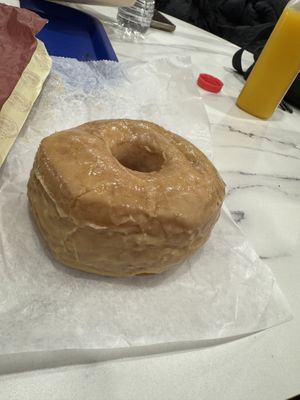 Vegan coffee doughnut (eaten elsewhere, the shop is take out only)  at Dough Doughnuts - Rockefeller in New York City