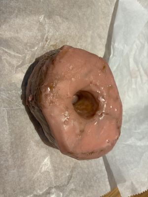 Strawberry glaze donut  at Dough Doughnuts - Rockefeller in New York City