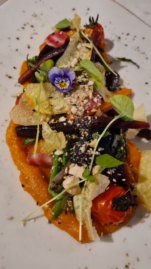 Delicious combination of several vegetablea at Castillo De Monda in Monda