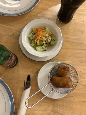 Cucumber salad and spring rolls   at JinSun in Mallorca