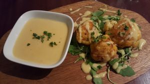 Christmas lunch menu - roasted cauliflower starter  at Beanos in Folkestone