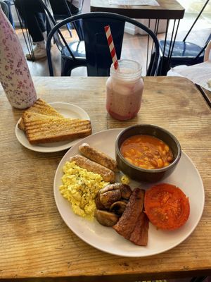 Cooked breakfastt  at The Cheeky Vegan in Exeter