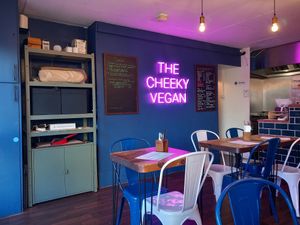 Inside seating space. at The Cheeky Vegan in Exeter