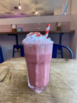 Bakewell tart milkshake   at The Cheeky Vegan in Exeter