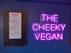 The Cheeky Vegan specials board. Worth checking out.💚 at The Cheeky Vegan in Exeter