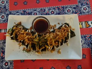 Dragon sushi roll at TerraZen Centre in Amsterdam