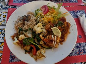 Vegan plate at TerraZen Centre in Amsterdam