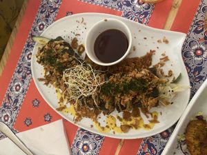 Crispy sushi roll at TerraZen Centre in Amsterdam