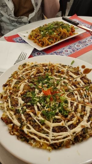Yakisoba and okonomiyaki at TerraZen Centre in Amsterdam