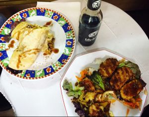 the wrap and the burger! at TerraZen Centre in Amsterdam