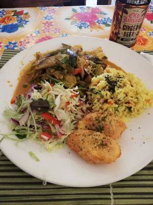 Jamaican Curry plate at TerraZen Centre in Amsterdam