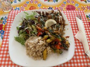 Vegan court with meatlike ingridients  at TerraZen Centre in Amsterdam