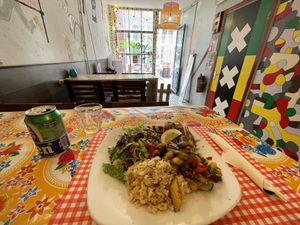 Part of the restaurant   at TerraZen Centre in Amsterdam