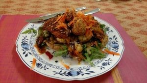 Deconstructed burger at TerraZen Centre in Amsterdam