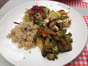 Vegan plate at TerraZen Centre in Amsterdam