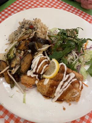 Vegan plate  at TerraZen Centre in Amsterdam