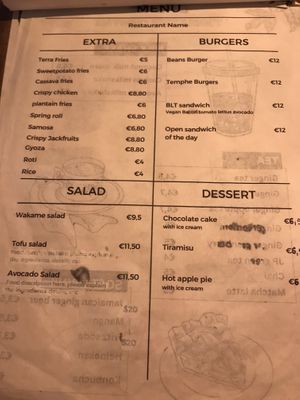 Burgers, extra’s etc.  at TerraZen Centre in Amsterdam