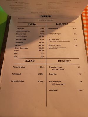 Menu 03/2024 at TerraZen Centre in Amsterdam