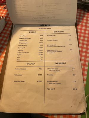 Menu 29/03/24 (2/3)  at TerraZen Centre in Amsterdam