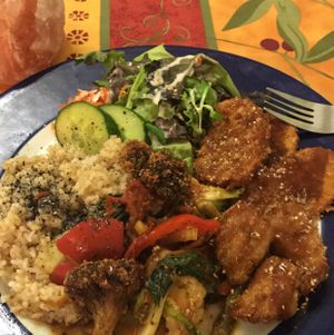 the vegan plate..... tastes delicious!!! at TerraZen Centre in Amsterdam