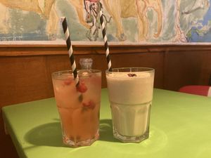 Ice tea and cashew shake  at TerraZen Centre in Amsterdam