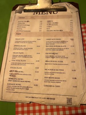 Menu 1  at TerraZen Centre in Amsterdam