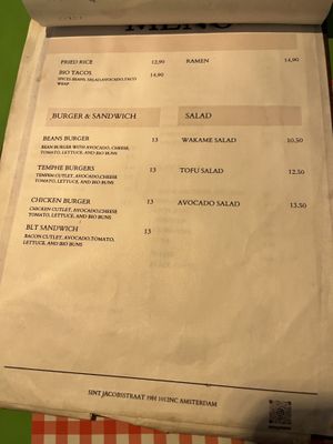 Menu 2  at TerraZen Centre in Amsterdam