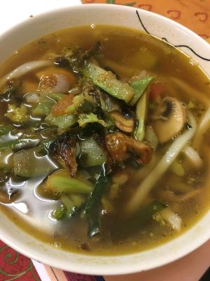 Noodle soup at TerraZen Centre in Amsterdam