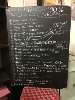 Menu on 5th October 2018 at TerraZen Centre in Amsterdam