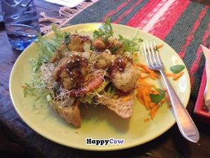 Mini vegan chicken katsu burger at TerraZen Centre in Amsterdam