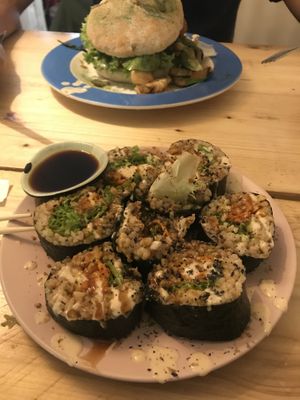 Sushi roll at TerraZen Centre in Amsterdam