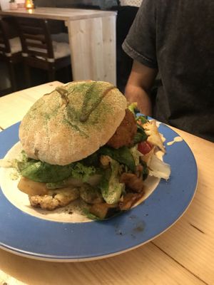 Burger at TerraZen Centre in Amsterdam