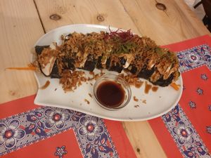 Crunchy dragon roll at TerraZen Centre in Amsterdam
