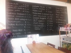 Menu at TerraZen Centre in Amsterdam