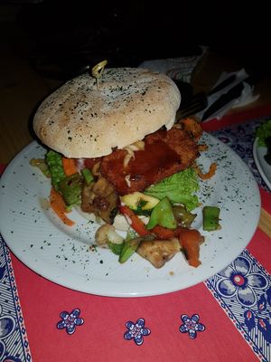Chicken burger at TerraZen Centre in Amsterdam
