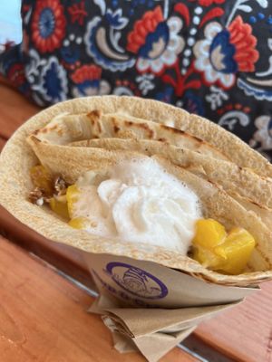Flower Child with vegan whip  at Cup & Crêpe in Everett