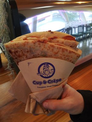 Pizza crepe at Cup & Crêpe in Everett