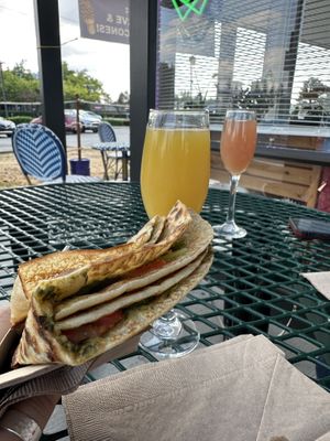 Vegan sappho 💖 and mimosas   at Cup & Crêpe in Everett