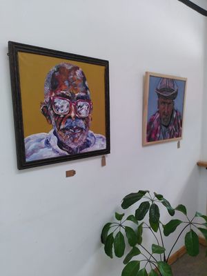 Art from local artists at Ethos Conscious Food in Nairobi