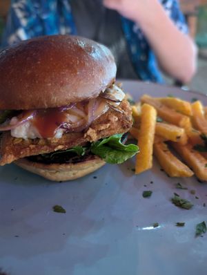 Chicken burger at Ethos Conscious Food in Nairobi