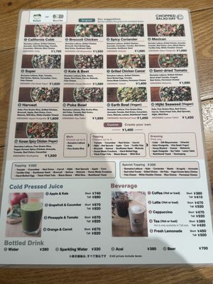 Menu on 1st April 2025  at Chopped Salad Day Nagoya in Nagoya