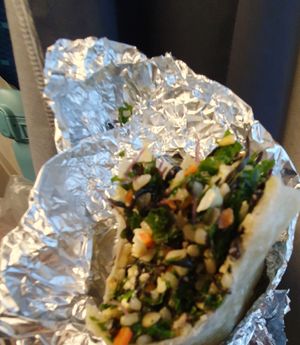 Half a seaweed and tofu burrito at Chopped Salad Day Nagoya in Nagoya